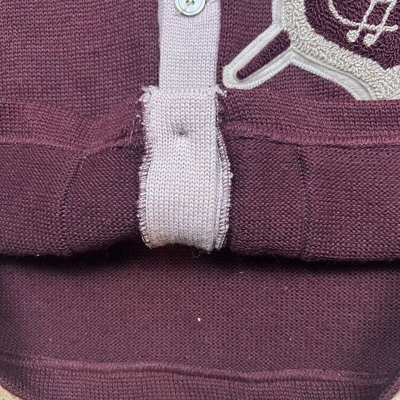 Vintage 40s Cardigan Sweater Varsity 42 Adult S/M Crescendo Music School Wine - Picture 5 of 11